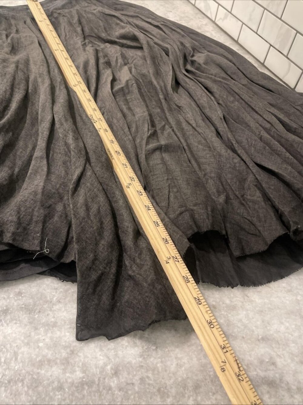 Rundholz Skirt Womens Small Charcoal Gray Full Midi Layered Ruffle Hem‎ Bohemian - Picture 7 of 9